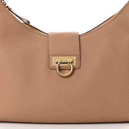 Salvatore Ferragamo Calfskin Fanisa Gancini Hobo Natural 8 of 16