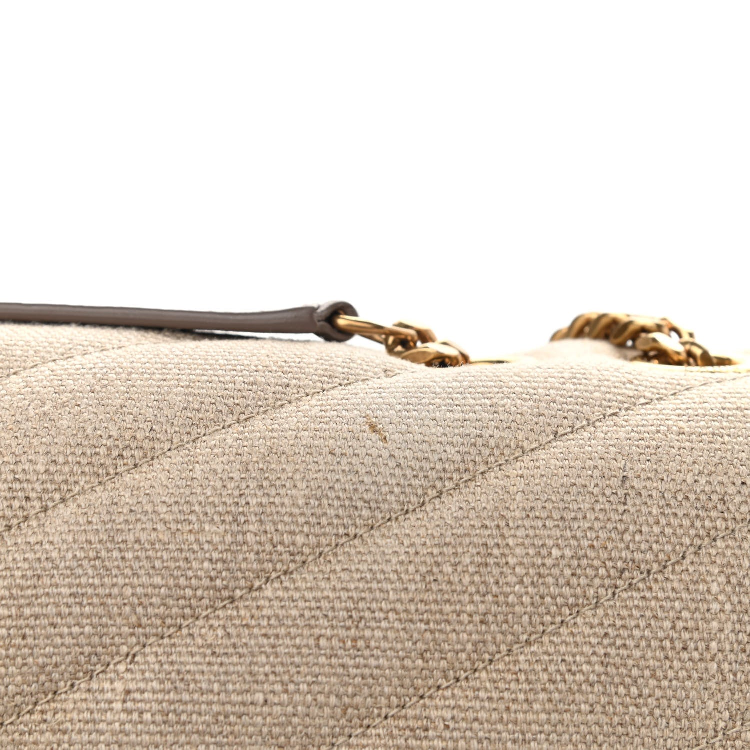 Saint Laurent Linen Y Quilted Monogram Medium Loulou Chain Satchel Natural 10 of 10