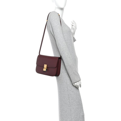 Celine Box Calfskin Medium Classic Box Flap Bag Burgundy 2 of 10