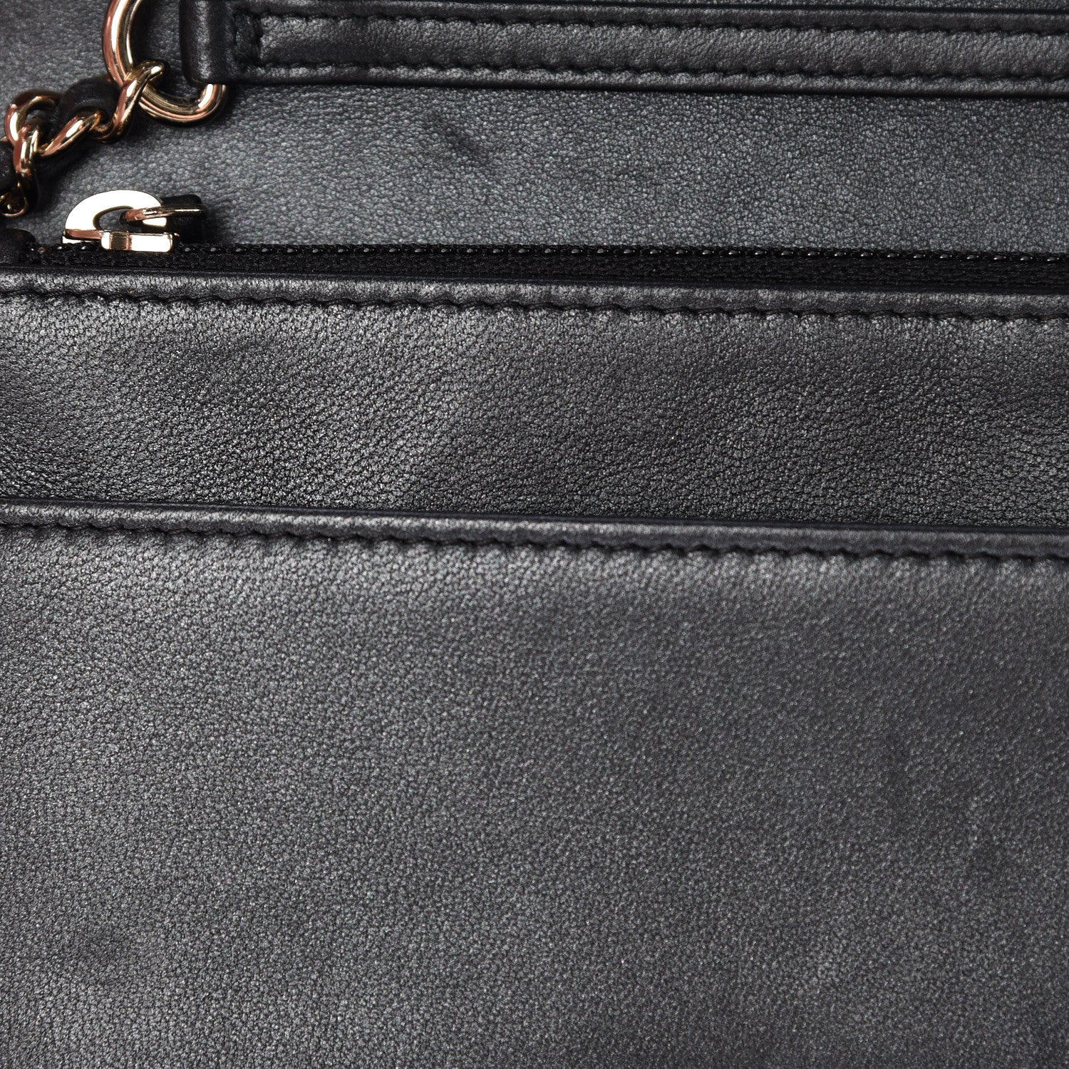 Chanel Iridescent Lambskin Quilted Pearl Wallet On Chain WOC Black 12 of 16