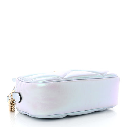Gucci Iridescent Nappa Chevron Matelasse Small GG Marmont Chain Shoulder Bag Iridescent Snow Light Blue 4 of 10