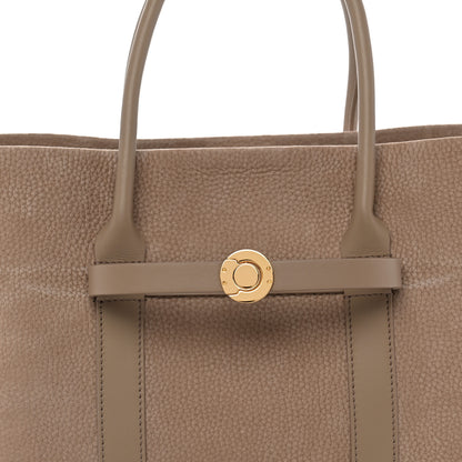 Loro Piana Nubuck Grained Calfskin Small Ghiera Shopper Tote Fume Taupe 8 of 11