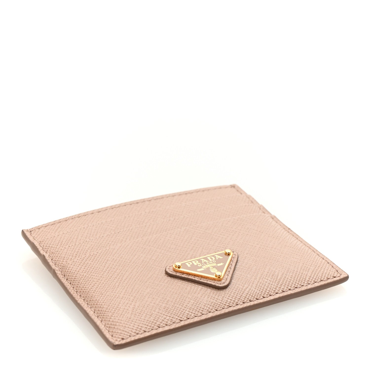 Prada Saffiano Triangle Card Holder Cipria 4 of 7
