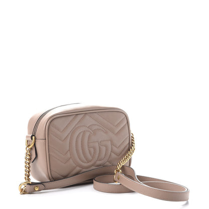 Gucci Calfskin Matelasse Mini GG Marmont Chain Shoulder Bag Porcelain Rose 3 of 8