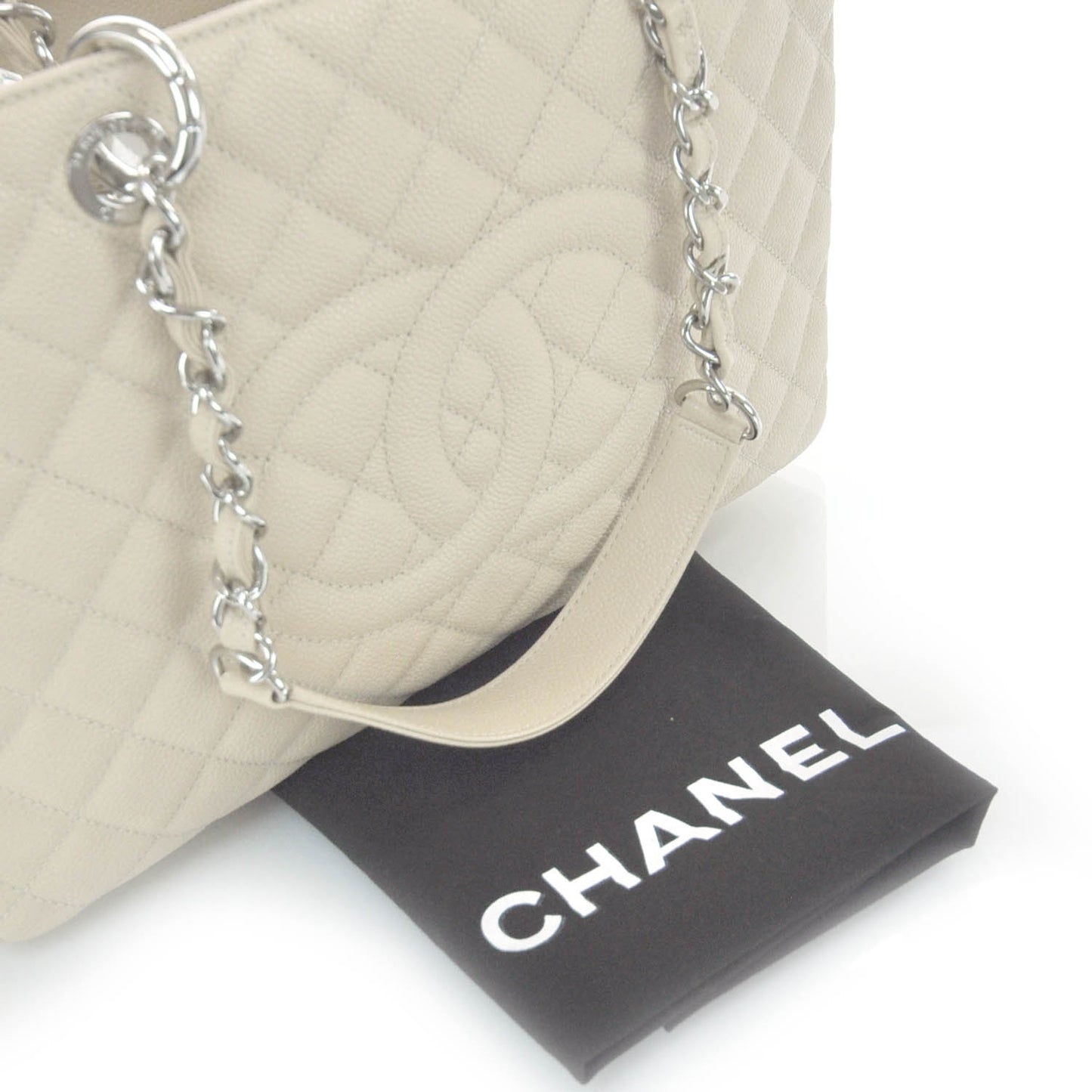 Caviar Grand Shopping Tote GST Beige Clair