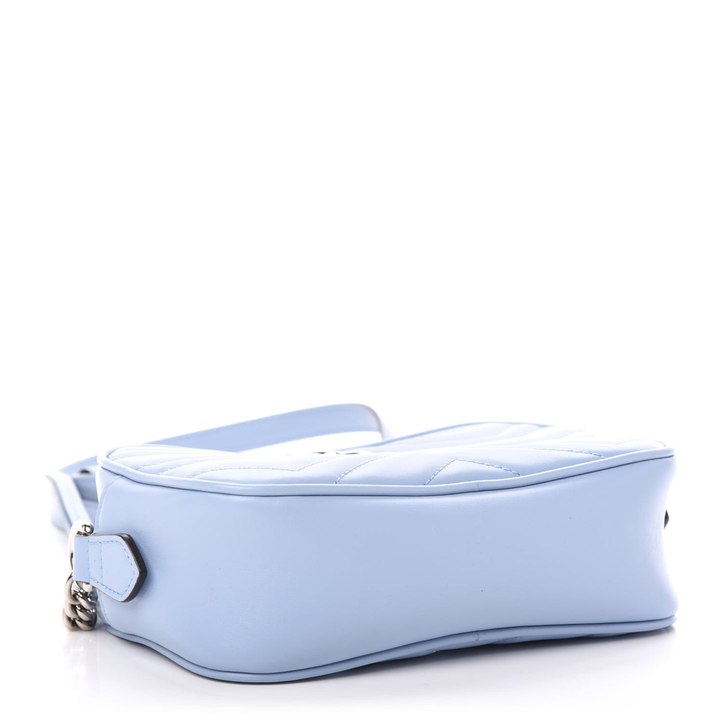 Calfskin Matelasse Mini GG Marmont Chain Shoulder Bag Porcelain Light Blue