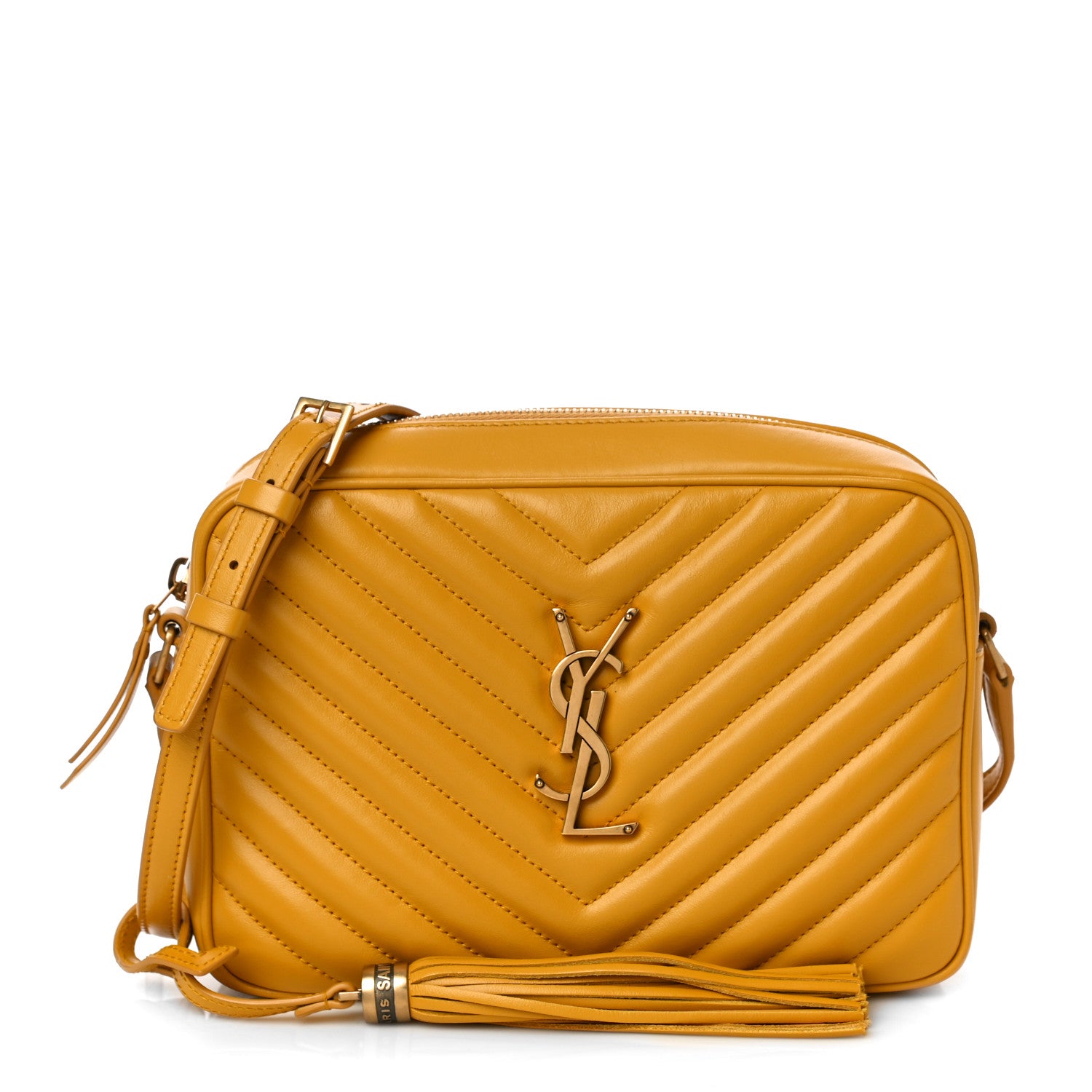 Saint Laurent Calfskin Matelasse Monogram Lou Camera Bag Safran 1 of 10