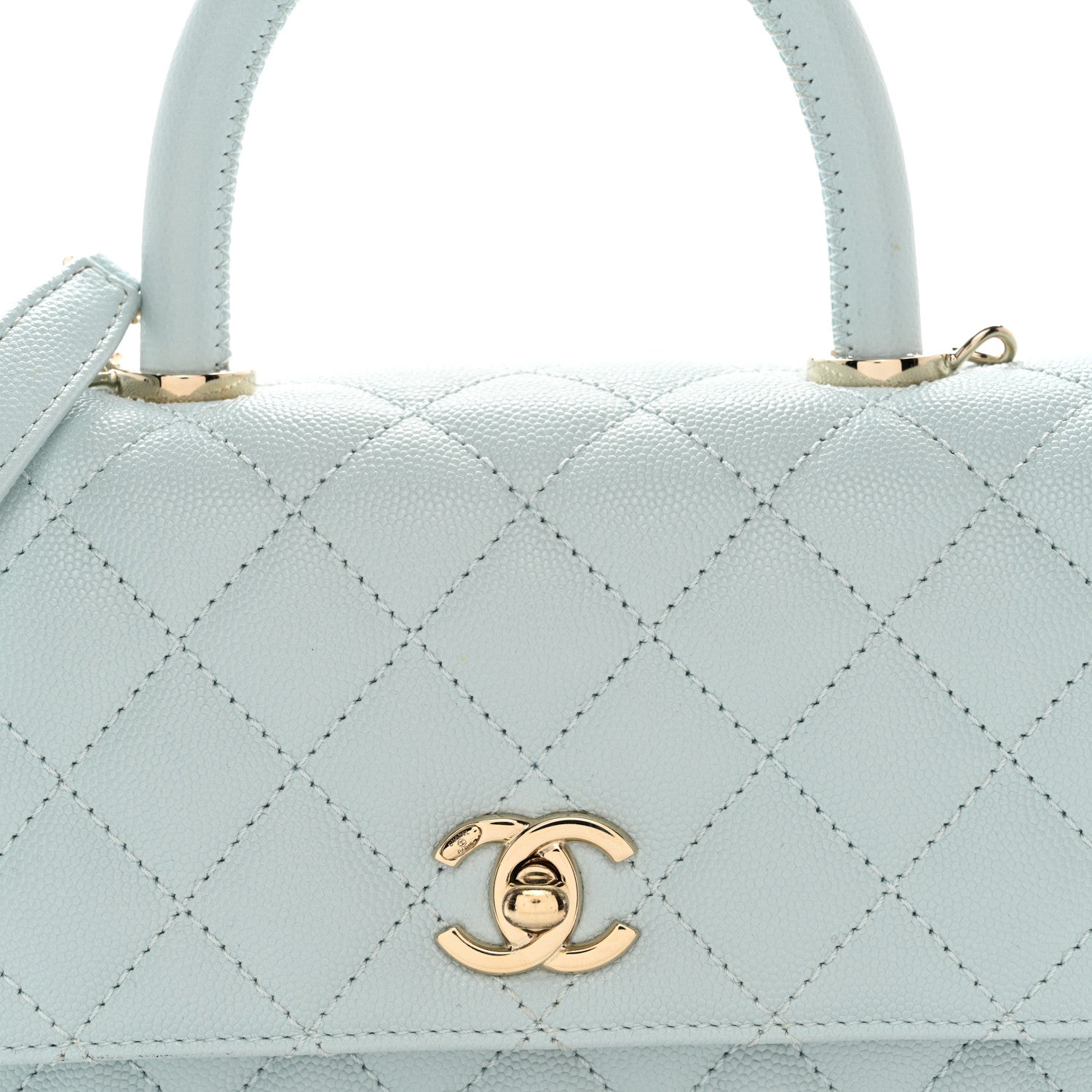 Chanel Caviar Quilted Mini Coco Handle Flap Light Blue 8 of 11