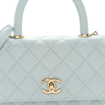 Chanel Caviar Quilted Mini Coco Handle Flap Light Blue 8 of 11