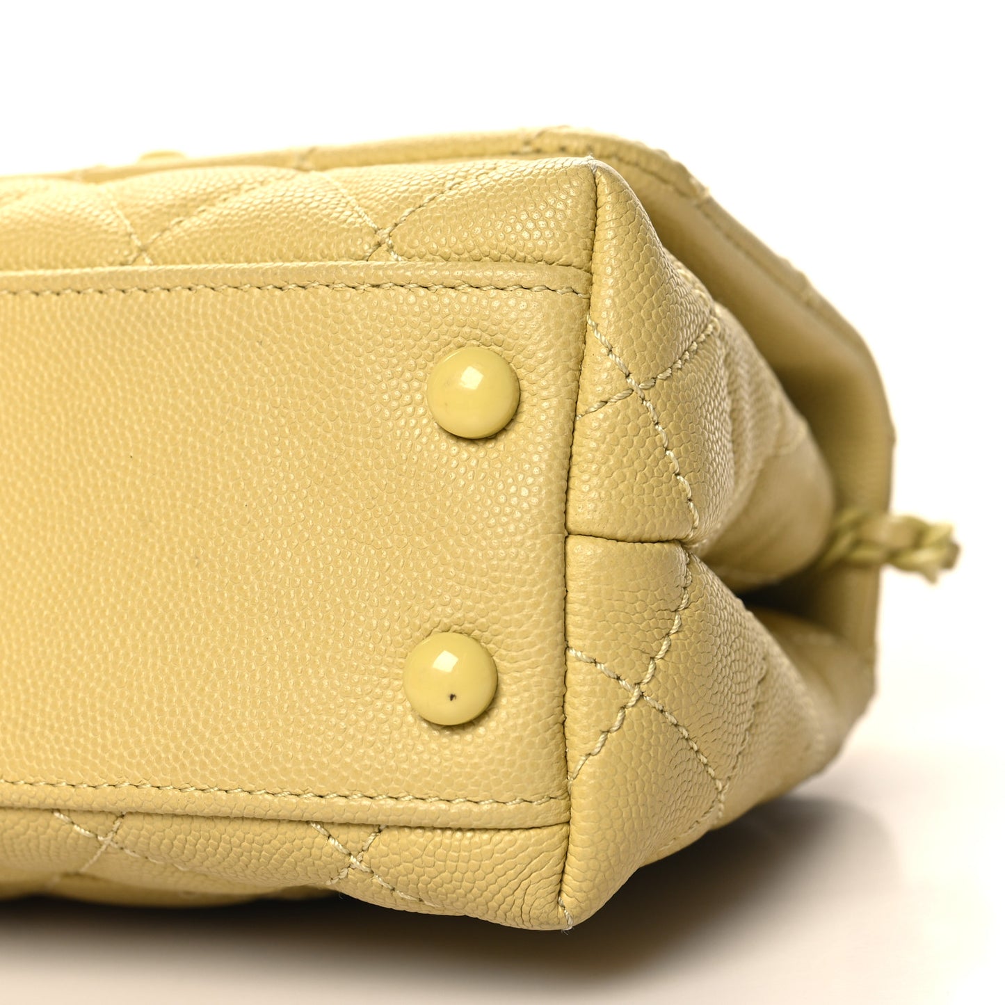 Caviar Quilted Incognito Extra Mini Coco Handle Flap Light Yellow