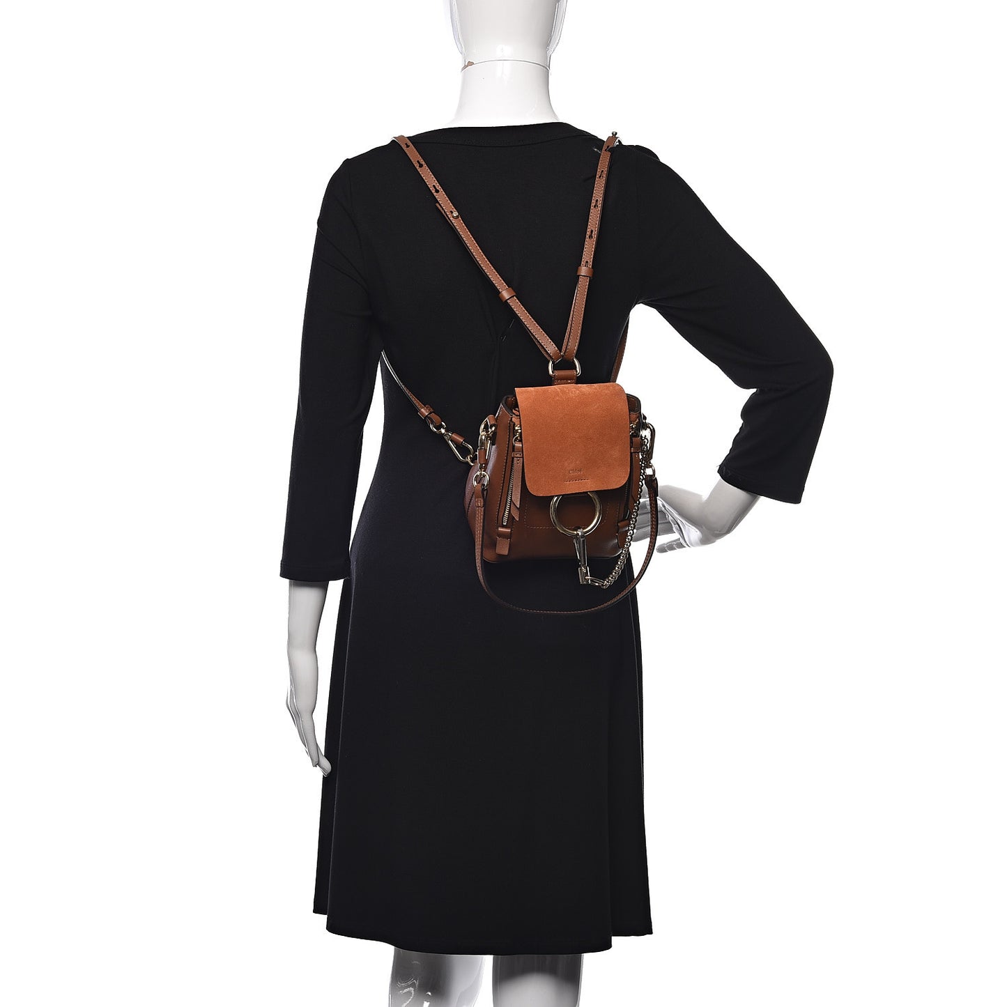 Suede Calfskin Mini Faye Backpack Tan