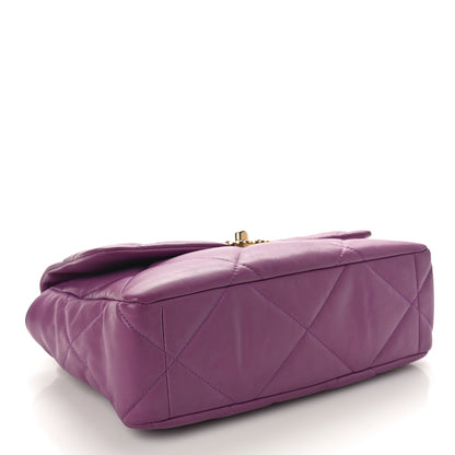 Chanel Goatskin Quilted Large Chanel 19 Flap Purple 4 of 10