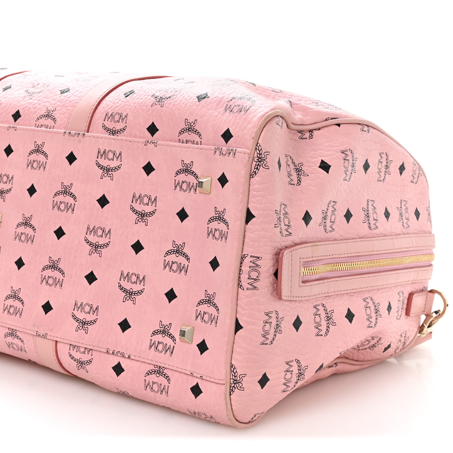 MCM Visetos Large Traveler Weekender Bag Light Pink 9 of 9