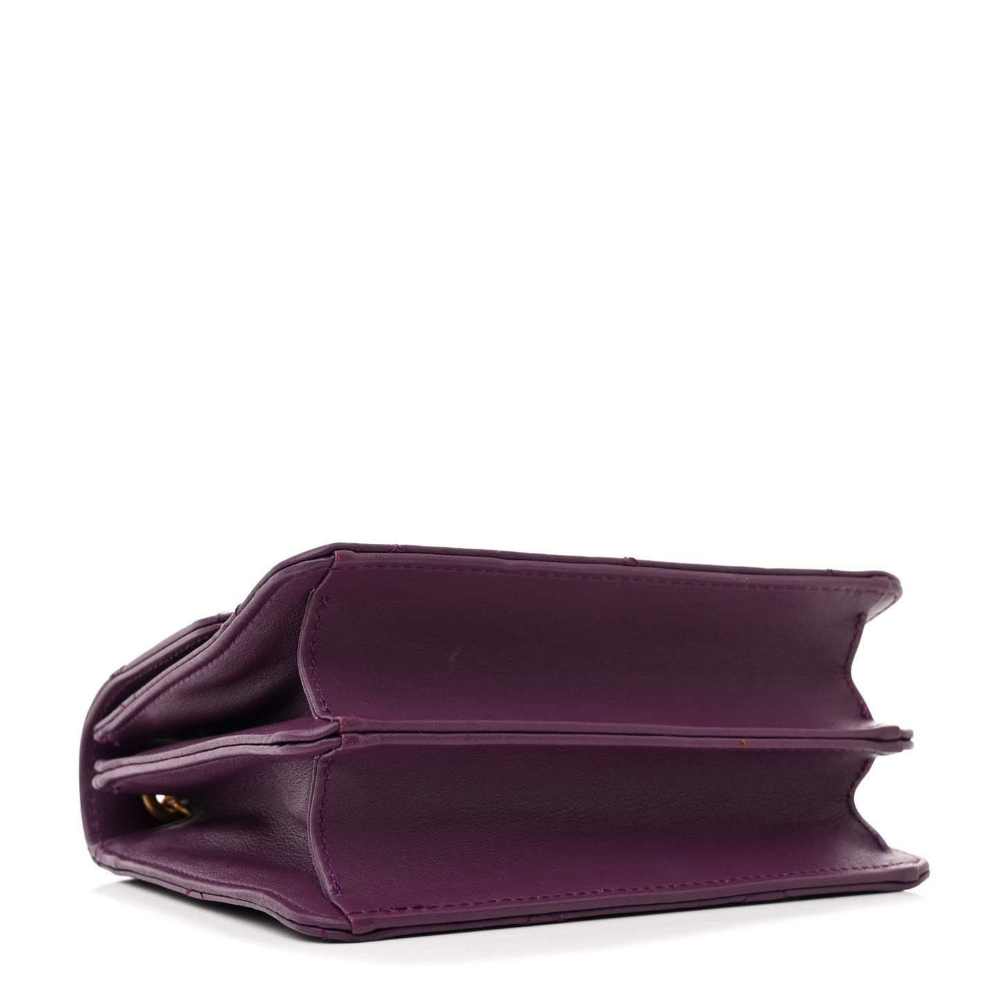 Calfskin Resin Quilted Mini Flap Purple
