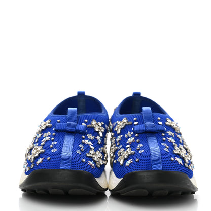 Christian Dior Technical Canvas Embellished Dior Fusion Sneakers 37 Blue 2 of 7