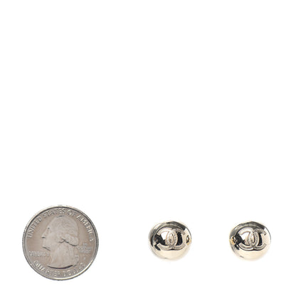 Chanel Metal Bead CC Stud Earrings Gold 2 of 4