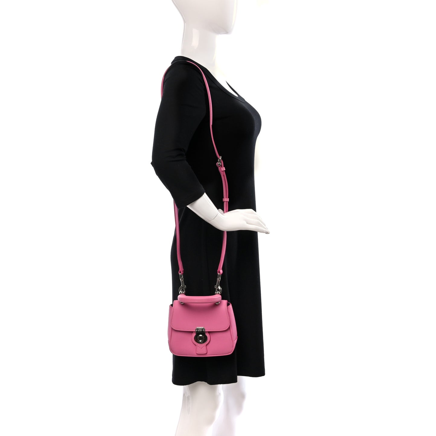 Trench Calfskin Mini DK88 Top Handle Bag Rose Pink