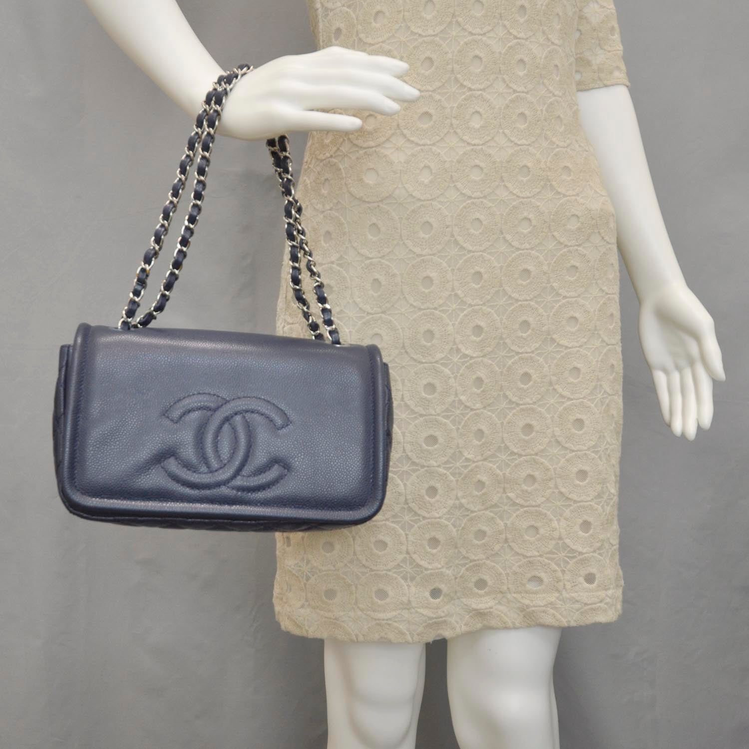 Chanel Caviar Timeless Medium Flap Navy 2 of 9