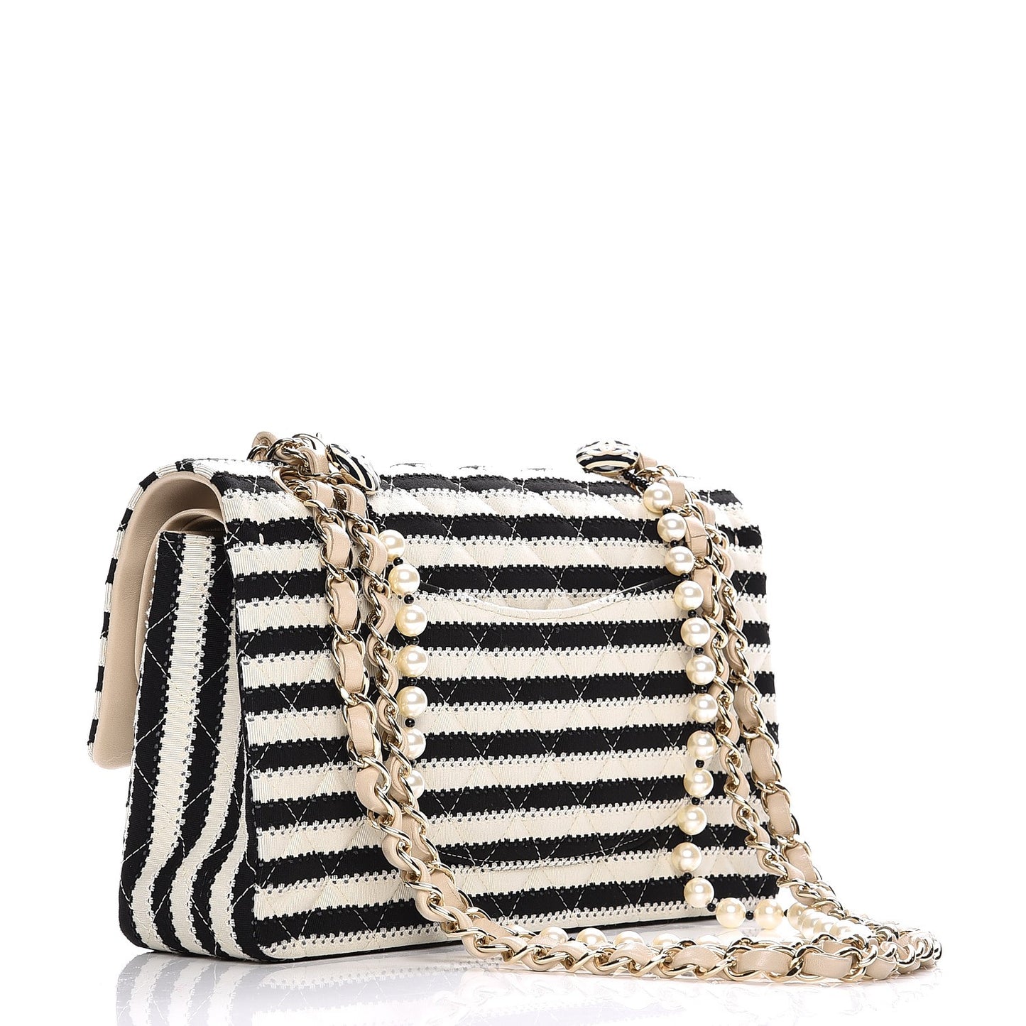 Jersey Quilted Medium Coco Sailor Flap Black White