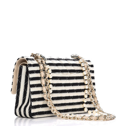 Chanel Jersey Quilted Medium Coco Sailor Flap Black White 3 of 8