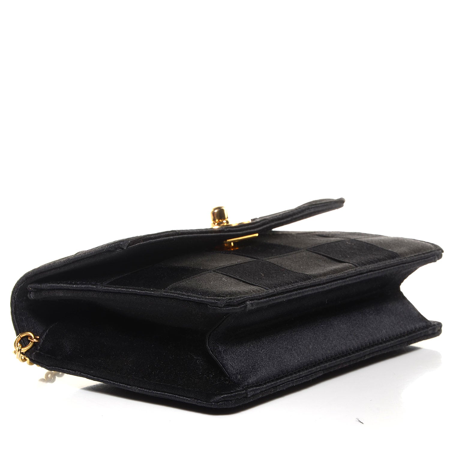 Chanel Satin Woven Mini Evening Flap Bag Black 4 of 9