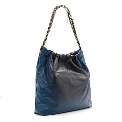 Chanel Shaded Calfskin Quilted Chanel 22 Blue Dark Blue 3 of 11