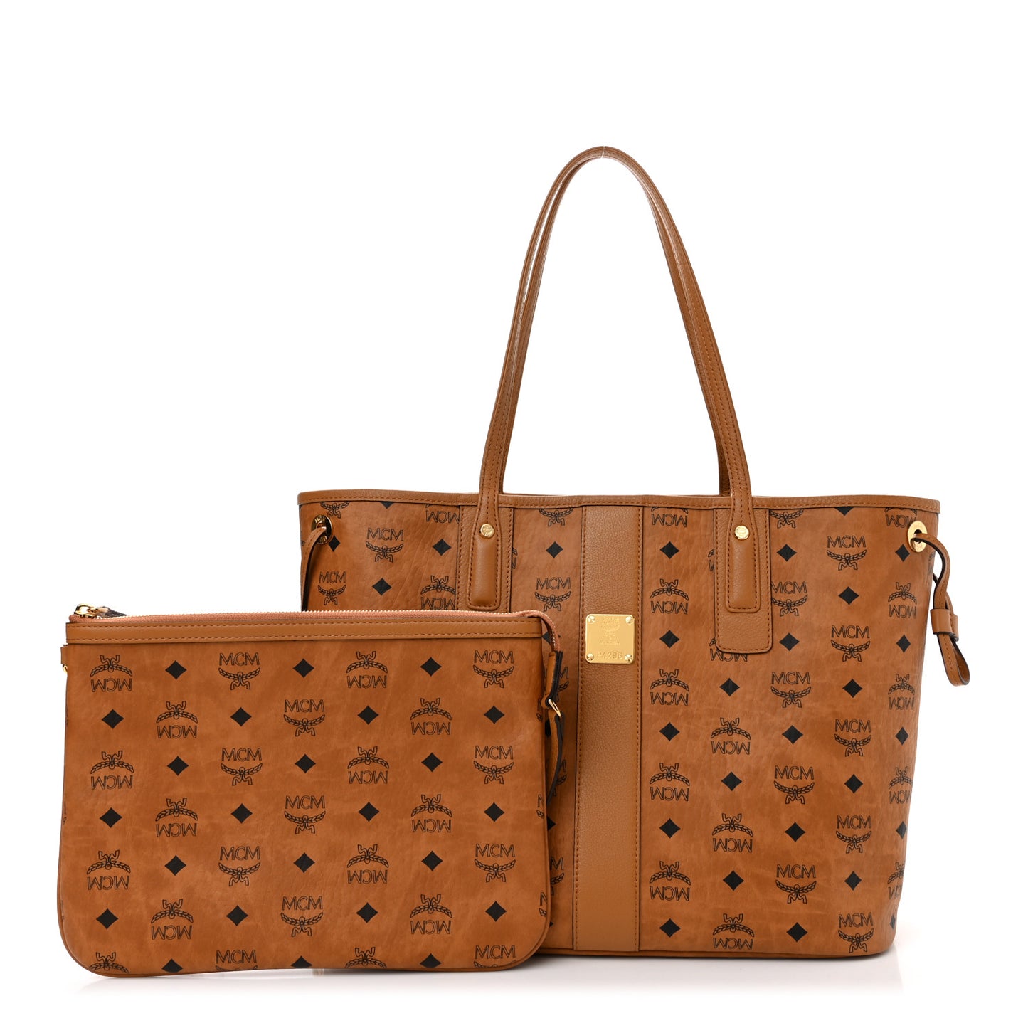 Visetos Medium Liz Reversible Shopper Tote Cognac