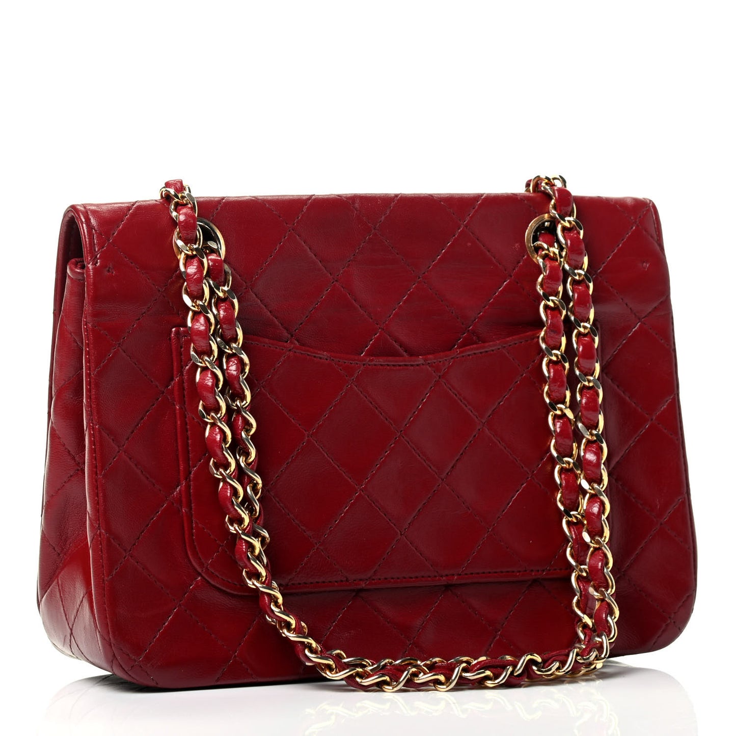 Lambskin Quilted Small Single Flap Bag Red