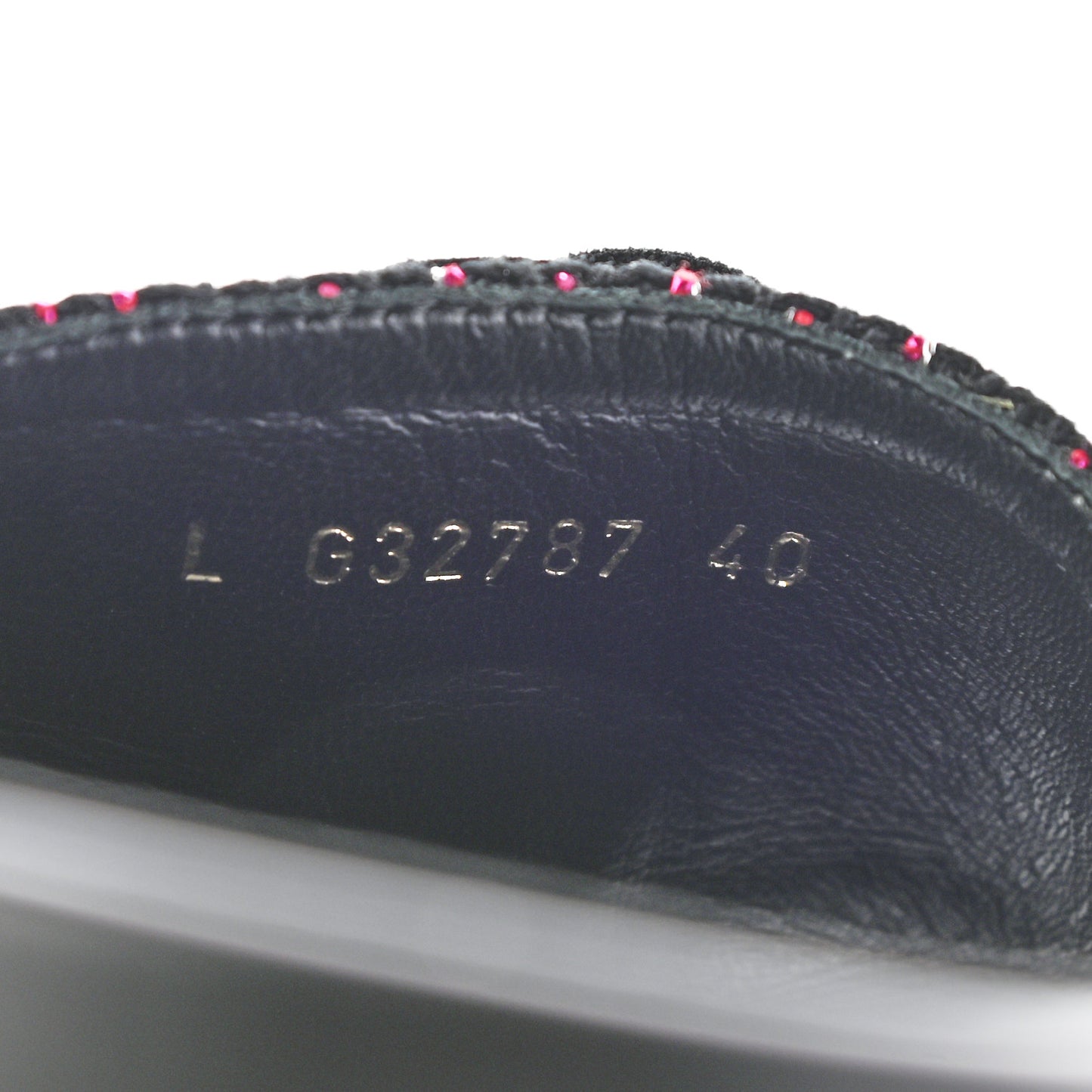 Tweed Grosgrain Camellia CC Flat Mules 40 Black Pink