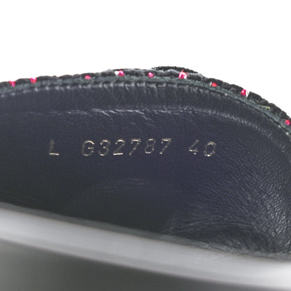 Chanel Tweed Grosgrain Camellia CC Flat Mules 40 Black Pink 9 of 11