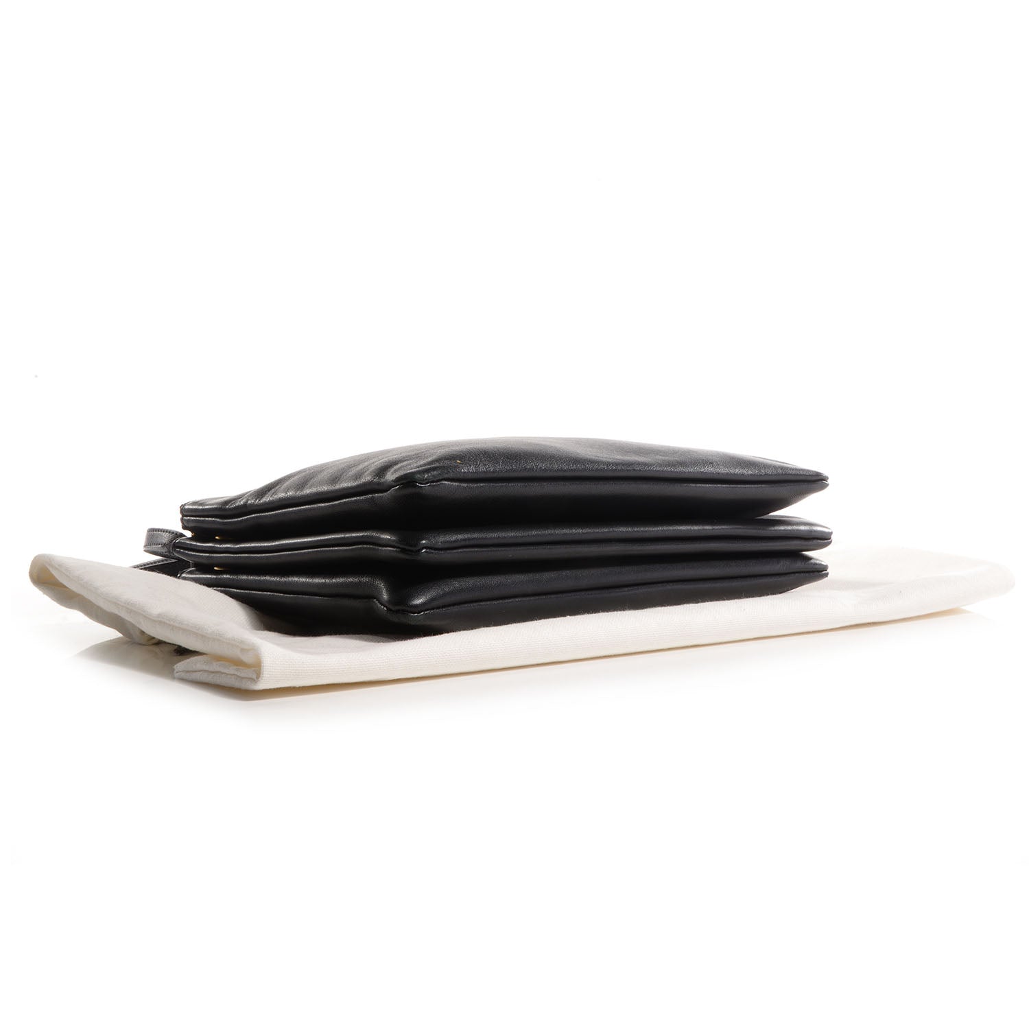 Celine Lambskin Large Trio Crossbody Bag Black 4 of 8