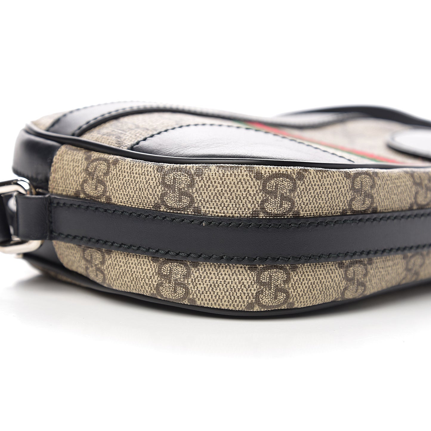 GG Supreme Monogram Web Small Shoulder Bag Black
