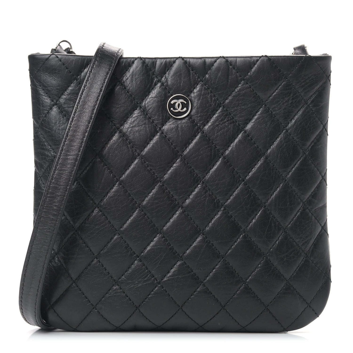 Chanel Aged Calfskin Quilted Crossbody Bag Black 1 of 13