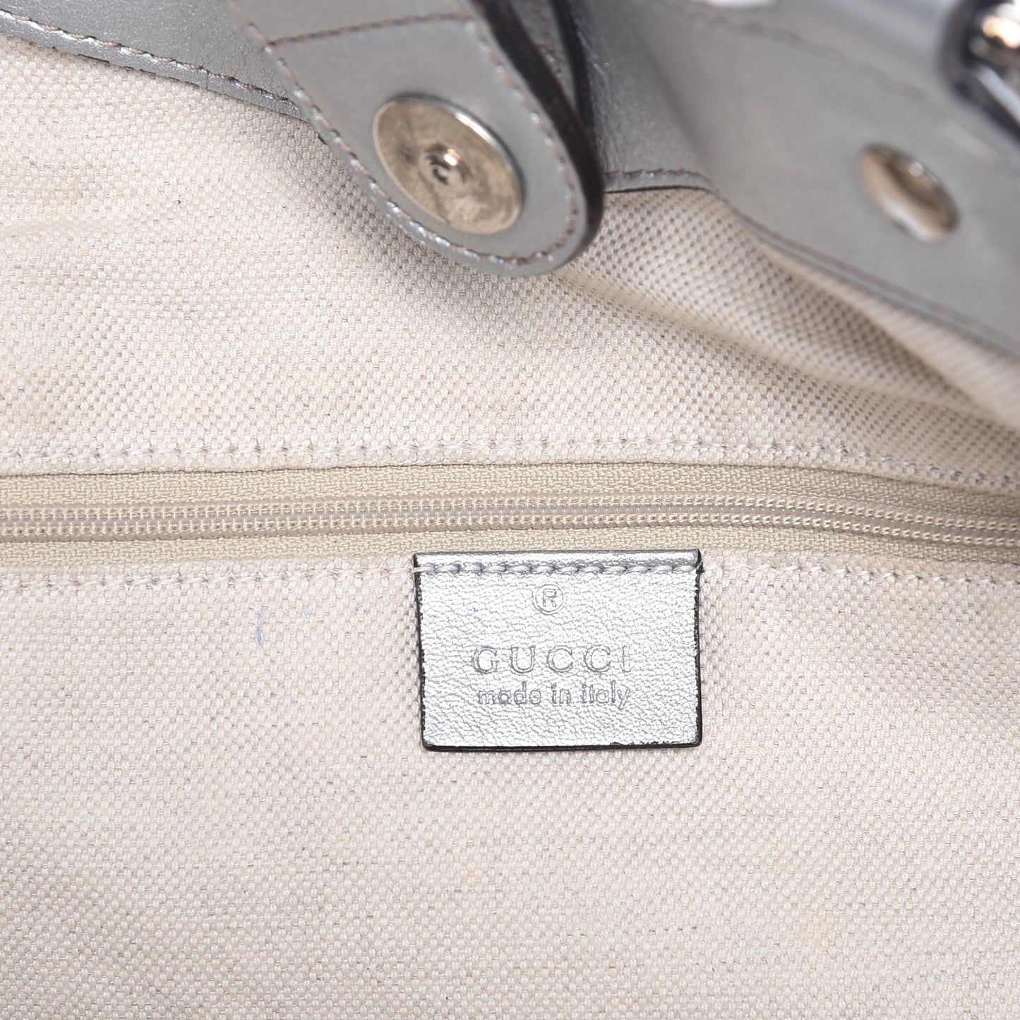 Guccissima Medium Sukey Tote Silver