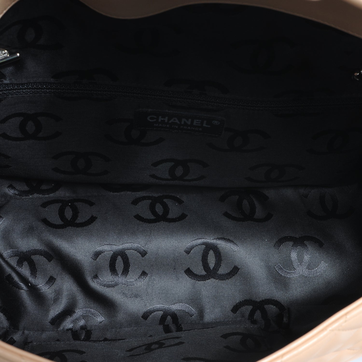 Chanel Calfskin Quilted Large Cambon Flap Beige Black 6 of 8