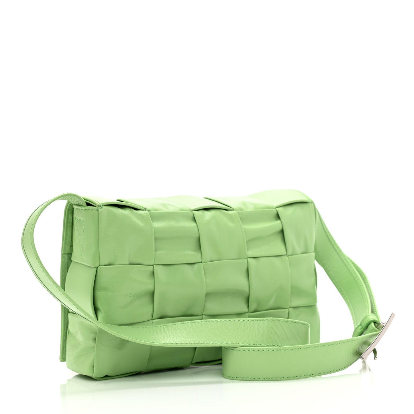 Calfskin Maxi Intreccio Cassette Crossbody Bag Pistachio