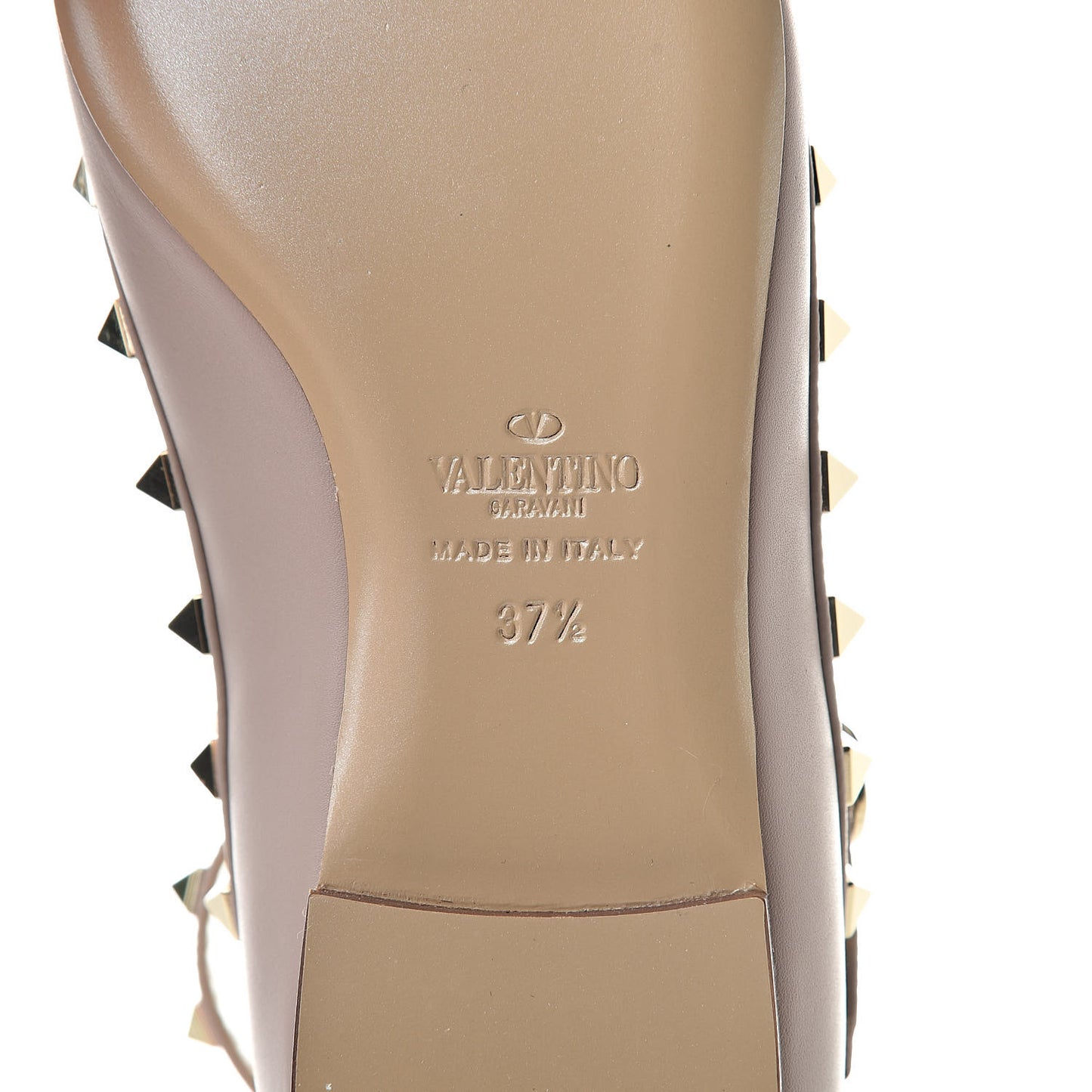 Nappa Rockstud Cage Ballerina Flats 37.5 Poudre