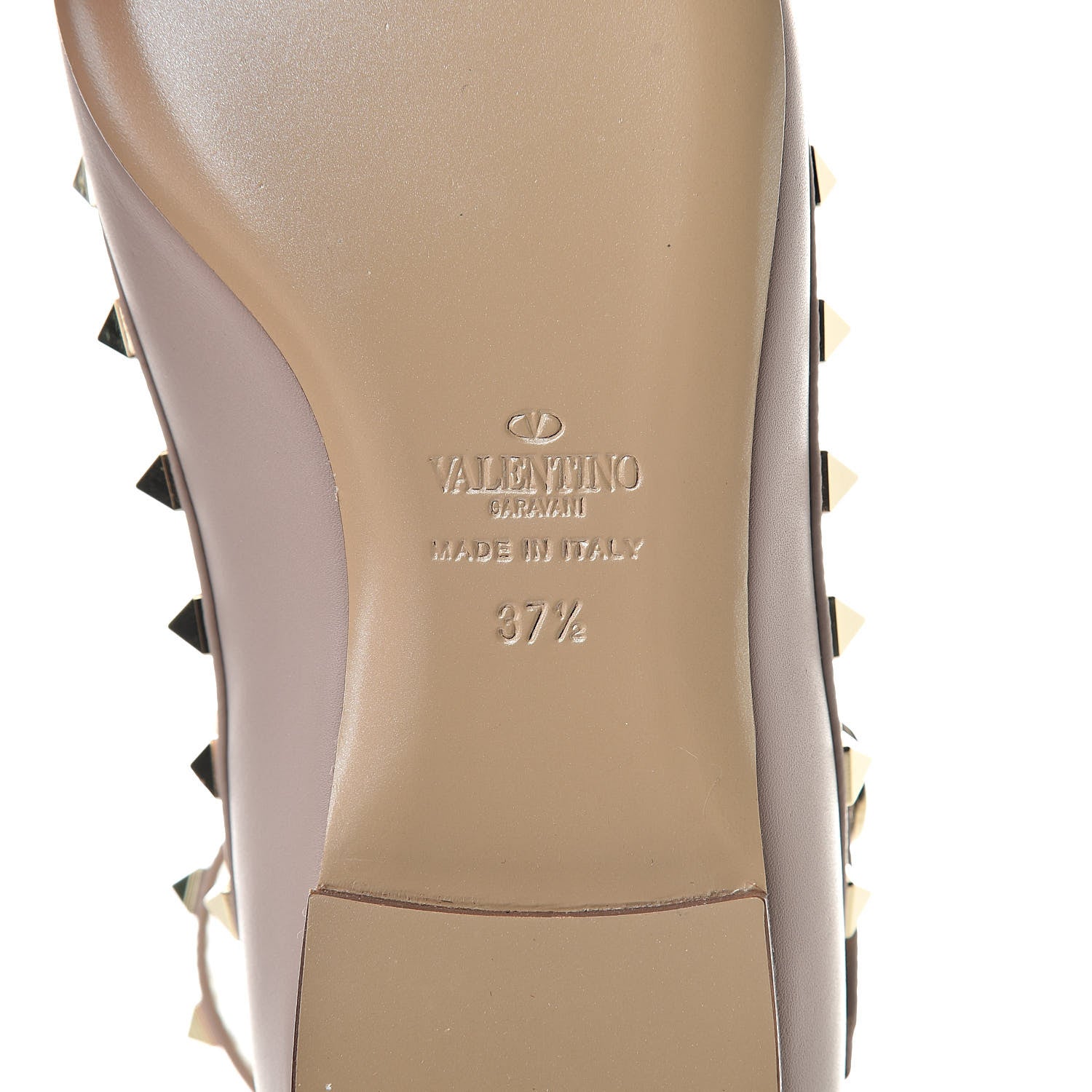 Valentino Garavani Nappa Rockstud Cage Ballerina Flats 37.5 Poudre 6 of 8