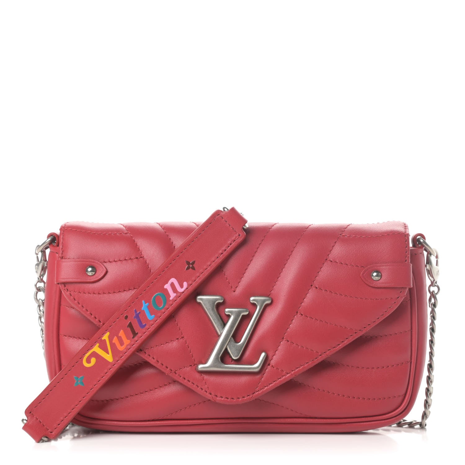 Louis Vuitton Calfskin New Wave Chain Pochette Scarlet 1 of 10