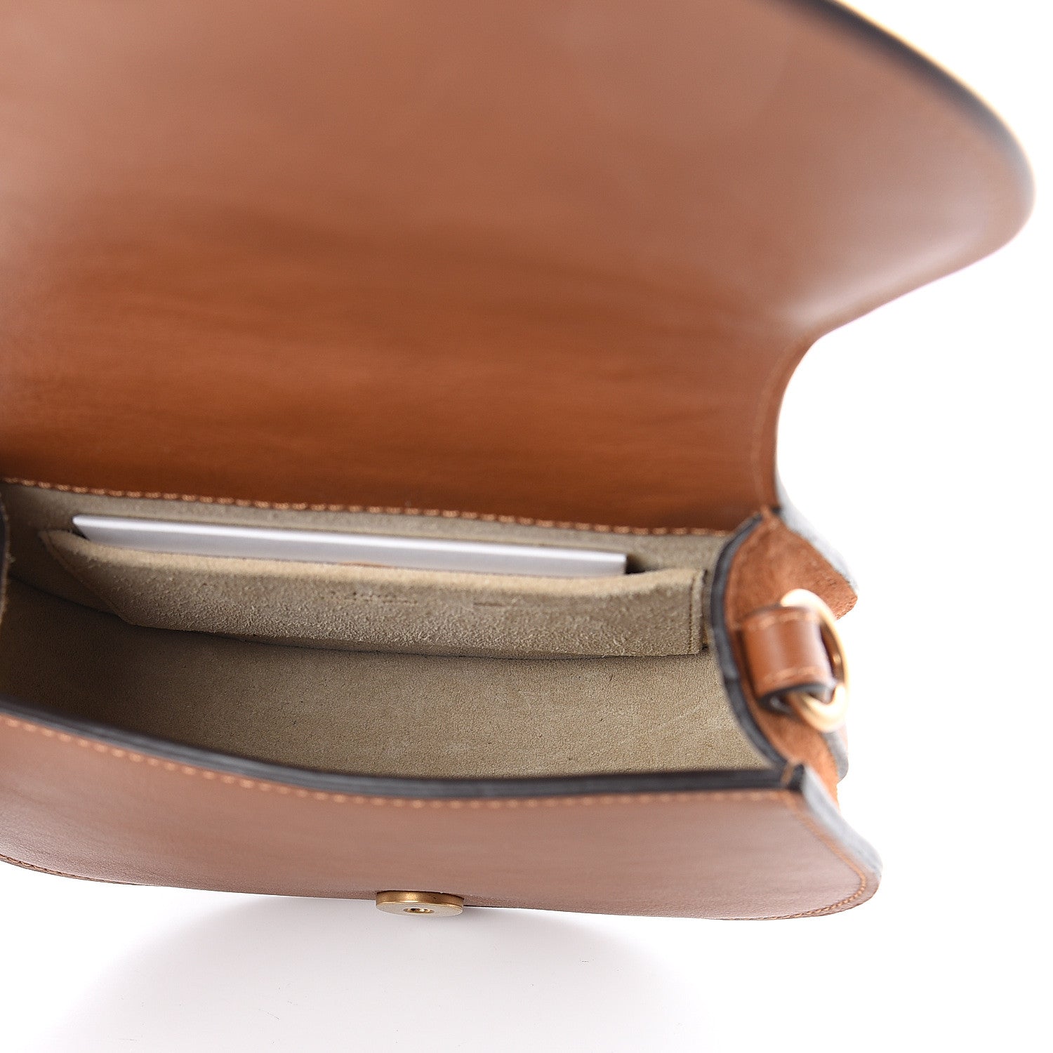 Chloe Calfskin Suede Small Nile Bracelet Bag Caramel 4 of 8