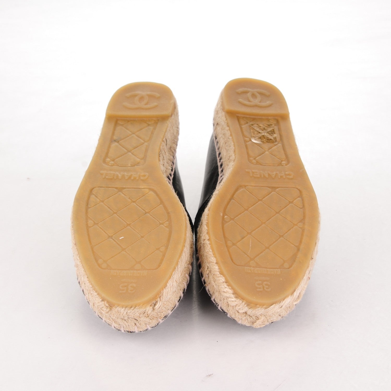 Chanel Lambskin CC Espadrilles 35 Black 5 of 7