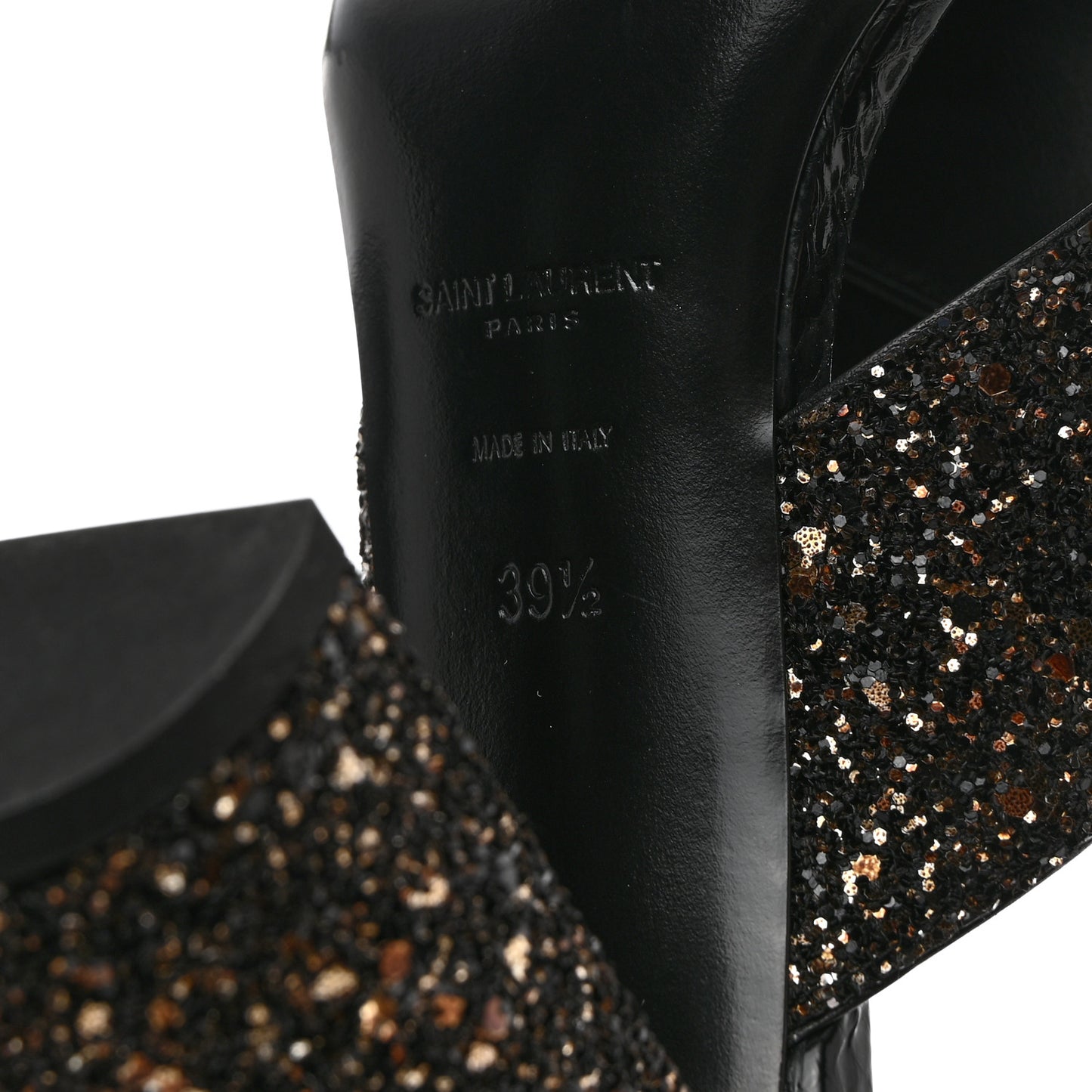 Glitter LouLou 95 Mule Sandals 39.5 Midnight Black