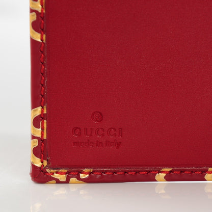 Gucci Patent GG Valentine GG Pierce French Flap Wallet Red Gold 6 of 7