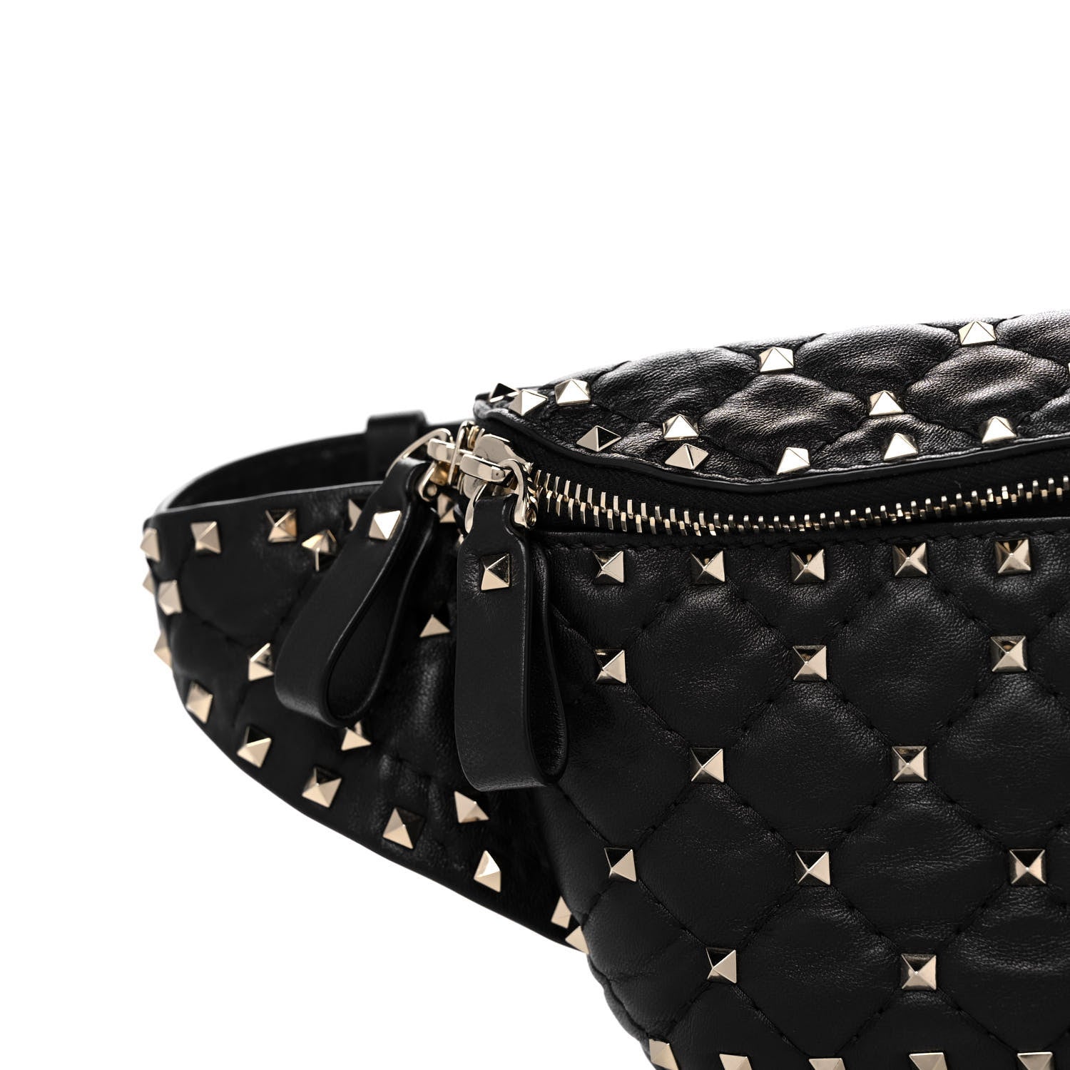 Valentino Garavani Lambskin Rockstud Spike Belt Bag 85 Black 7 of 12