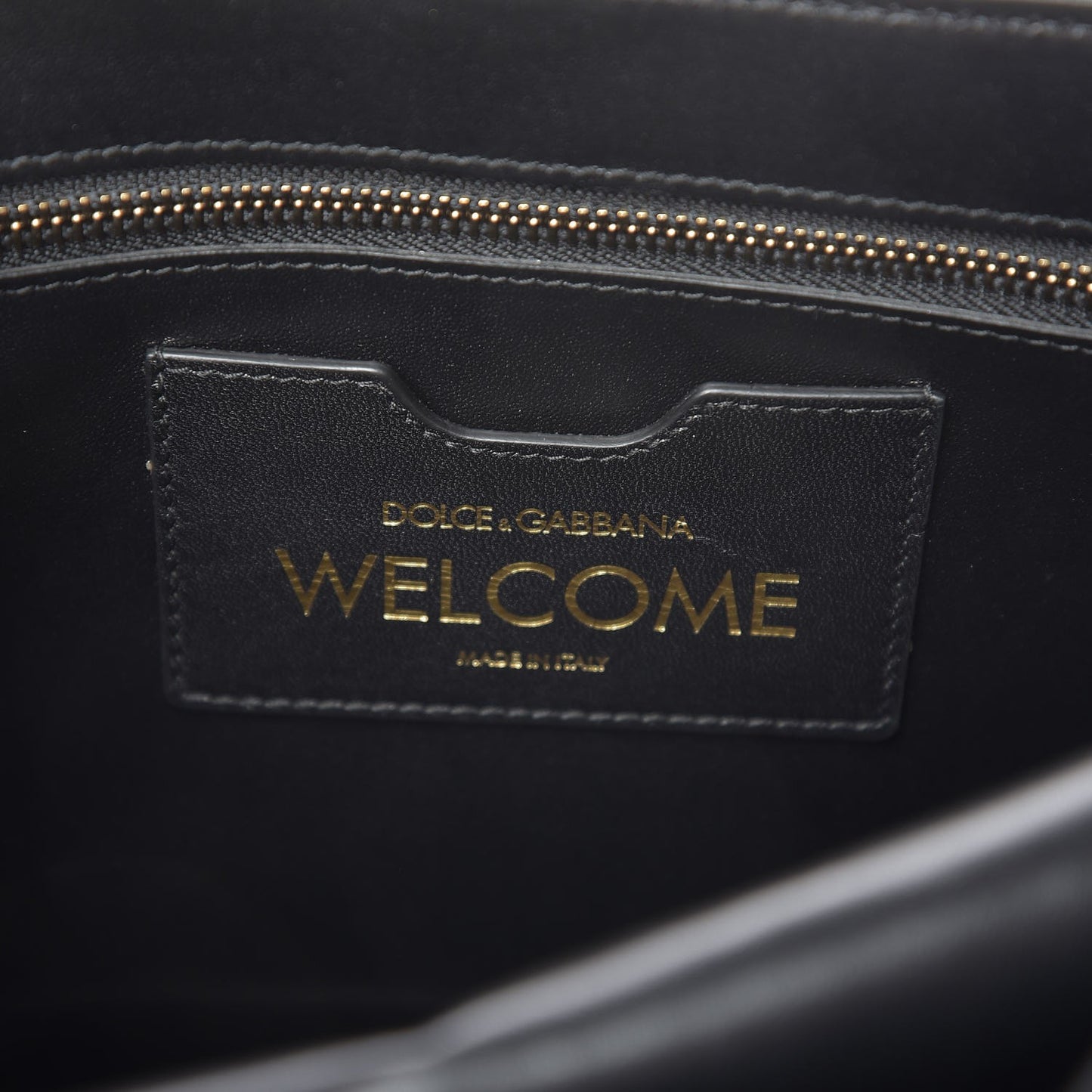 Calfskin Welcome Graffiti Printed Satchel Black