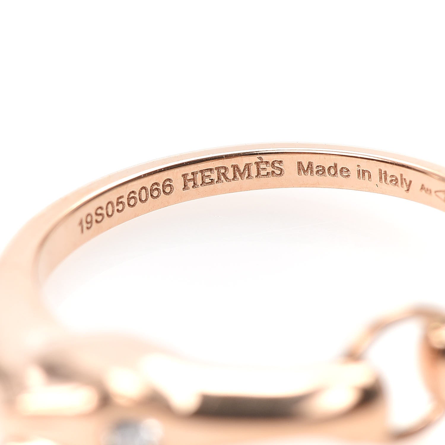 Hermes 18K Rose Gold Diamond TPM Galop Ring 53 6.5 4 of 6
