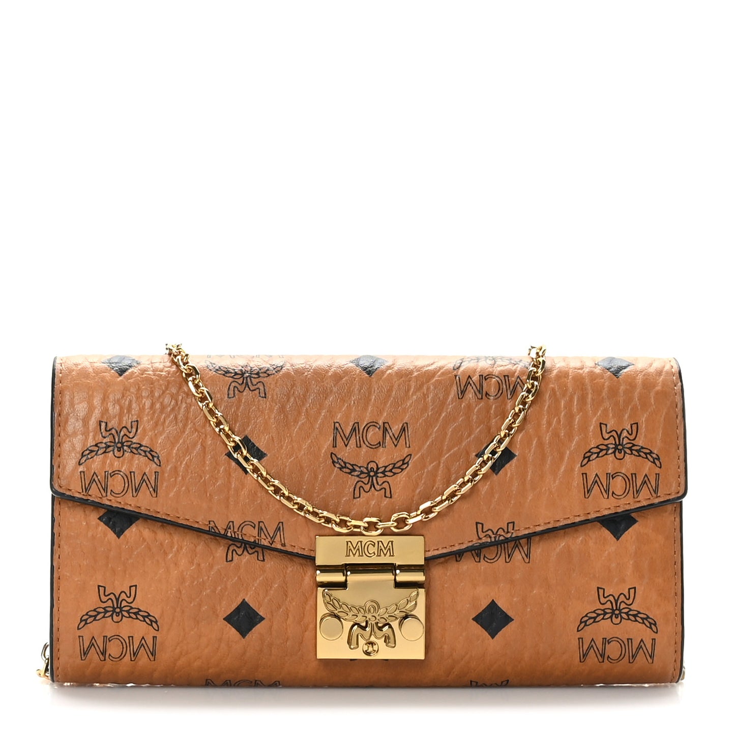 Visetos Large Patricia Wallet On Chain Cognac