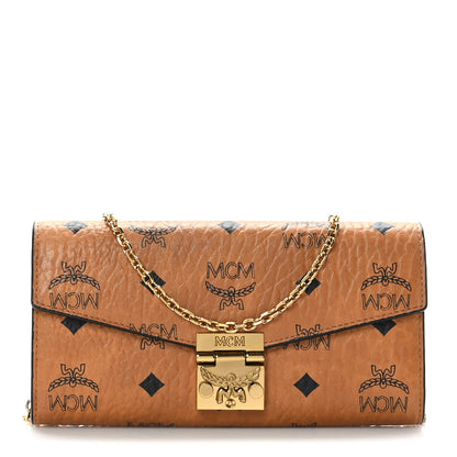 MCM Visetos Large Patricia Wallet On Chain Cognac 1 of 9