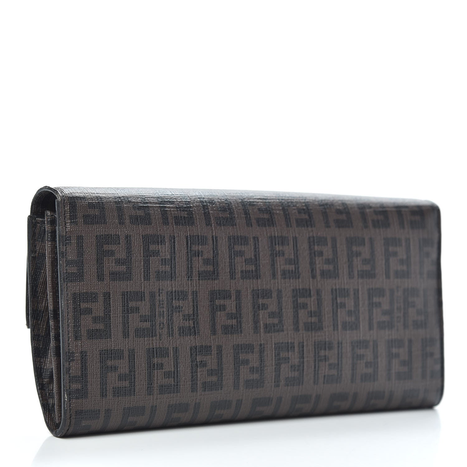 Fendi Zucchino Spalmati Forever Continental Wallet Moro Black 3 of 8