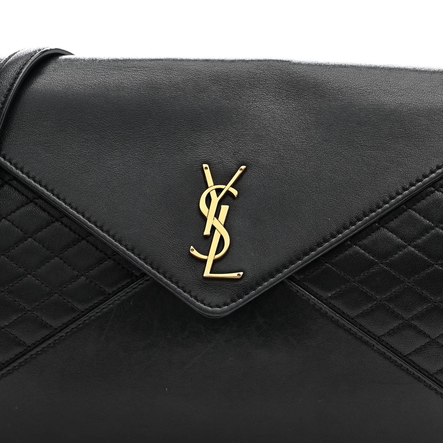 Lambskin Quilted Monogram Gaby Chain Bag Black